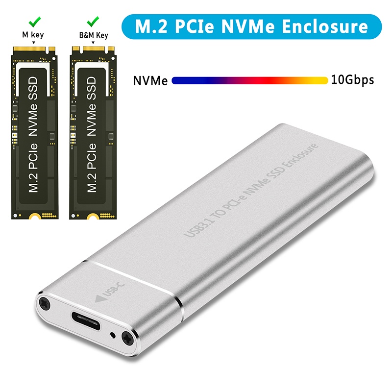 NOVO NVMe M2 SSD Gabinete Externo SSD NVME Gabinete PCIE 10Gbps USB 3.1 Gen2 USB C Adaptador Caixa de Alumínio M.2 NVMe SSD Caso – foto na Shopee Brasil