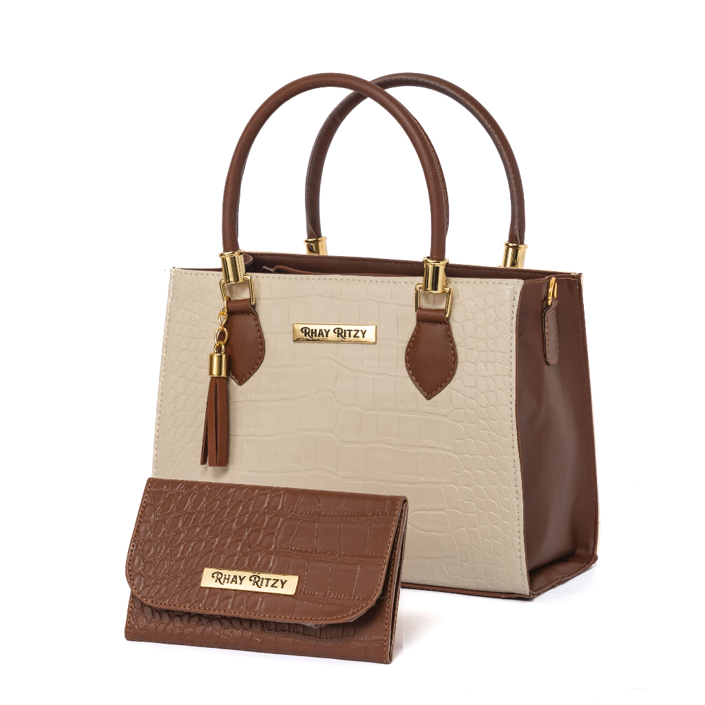 Kit Bolsa Lorena Com Carteira Feminina Bicolor Elegante de Mão e Alça Transversal Promoção – foto na Shopee Brasil