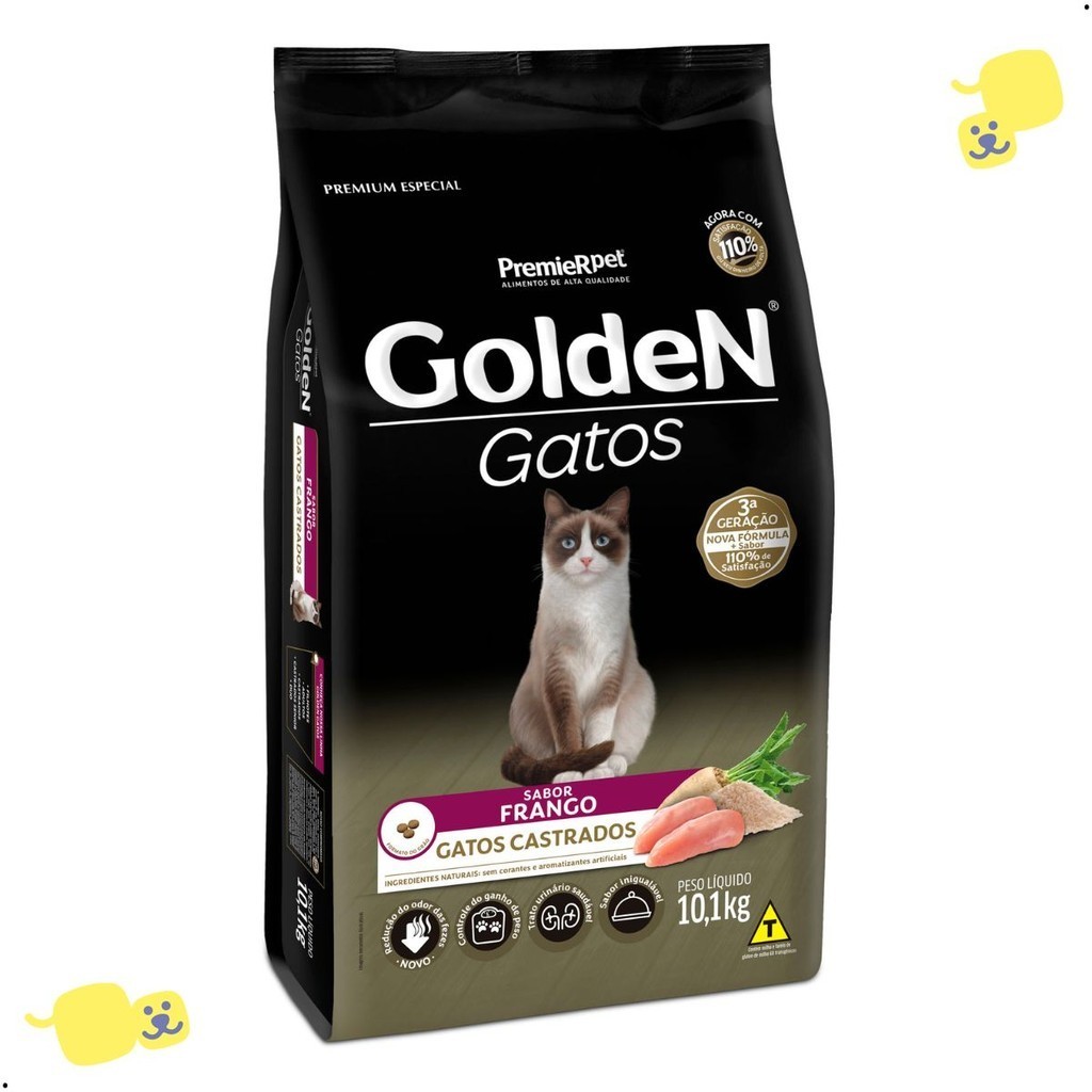 Ração Golden Gatos Castrados 10,1kg Sabor Frango Ração Gato Castrado Ração Golden Gatos Ração Gato – foto na Shopee Brasil