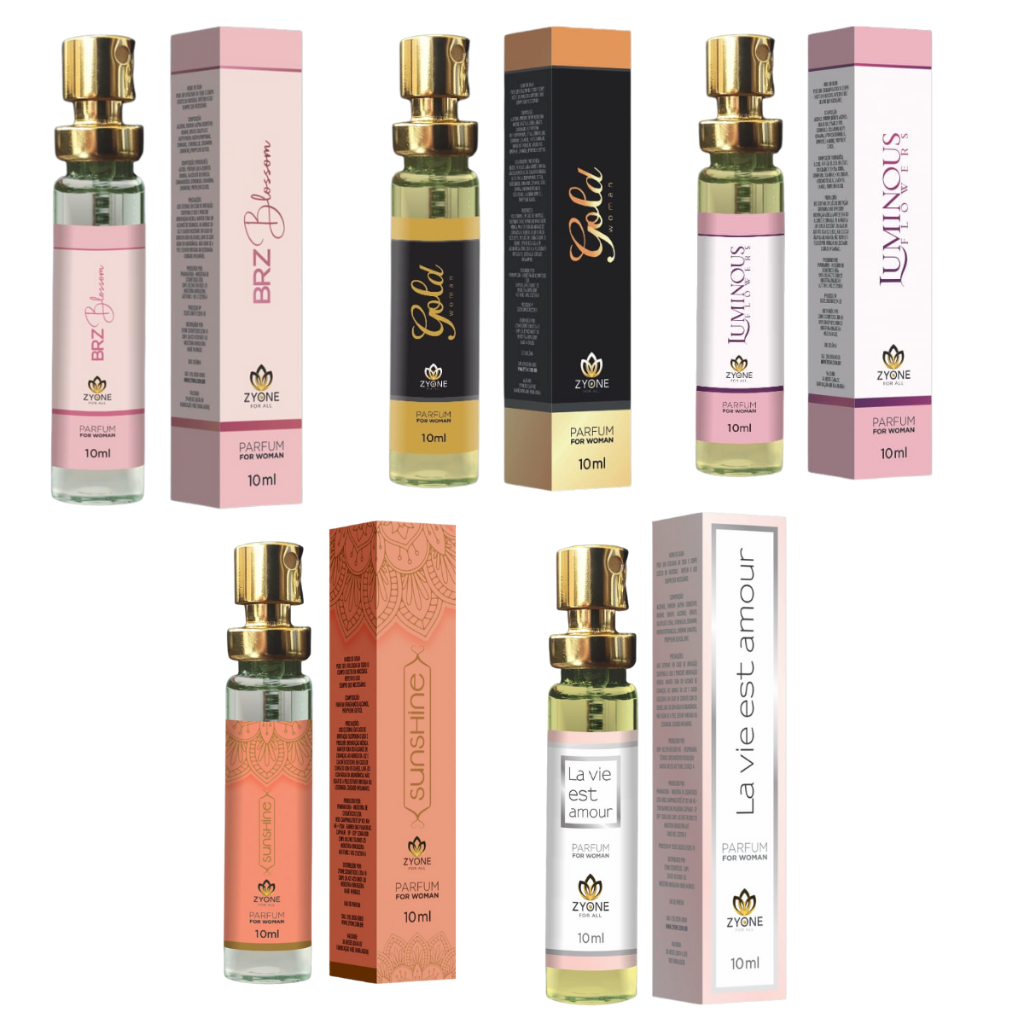 Kit 5 Perfumes Femininos 10ml Zyone - Perfumes Importados E Perfume Árabe - Alta Fixação - Perfume De Bolso – foto na Shopee Brasil