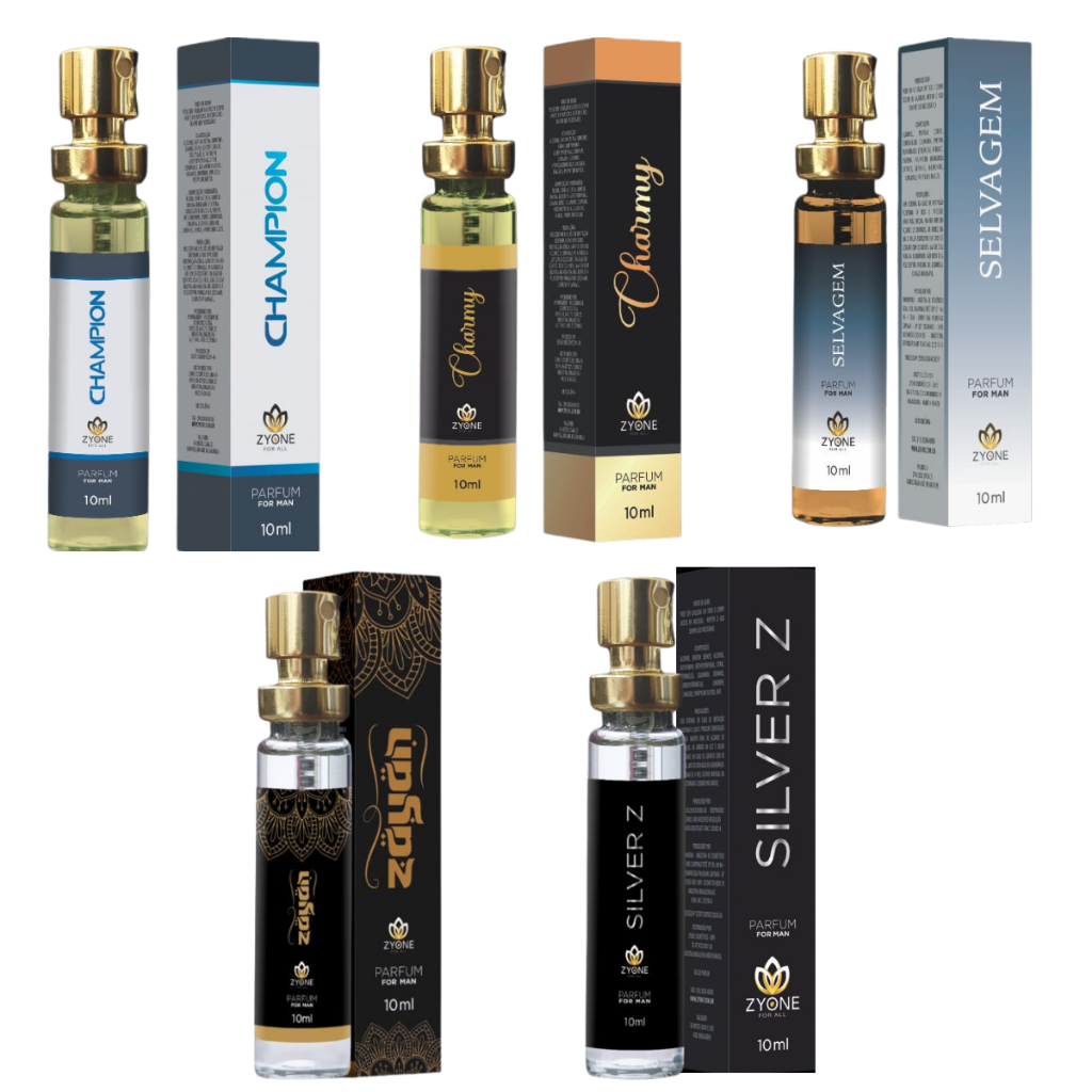 Kit 5 Perfumes Masculinos 10ml Zyone - Perfumes Importados E Perfume Árabe - Alta Fixação - Perfume De Bolso – foto na Shopee Brasil