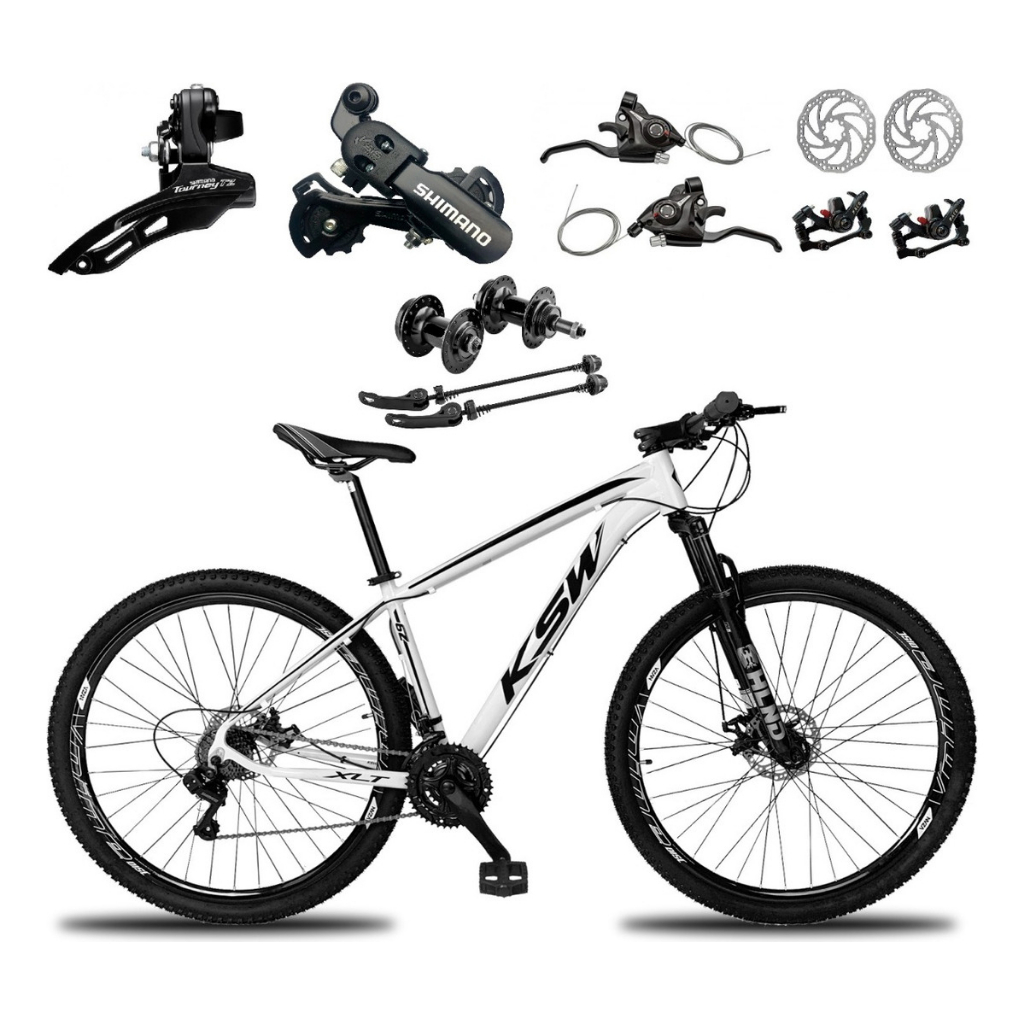 Bicicleta Aro 29 Ksw Xlt 21 Marchas Shimano E Freios A Disco Quadro 17 Branco – foto na Shopee Brasil