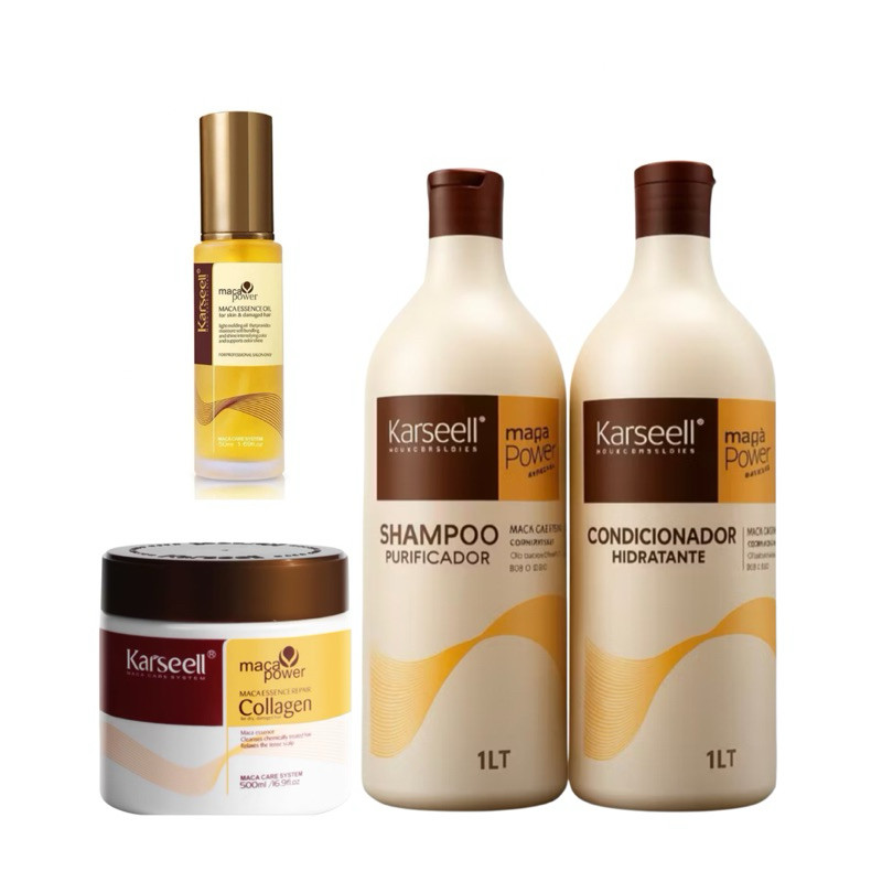 Kit Completo Karseell Máscara 500 g + condicionador 1L + Shampoo 1L + Óleo karseell P 50ml – foto na Shopee Brasil