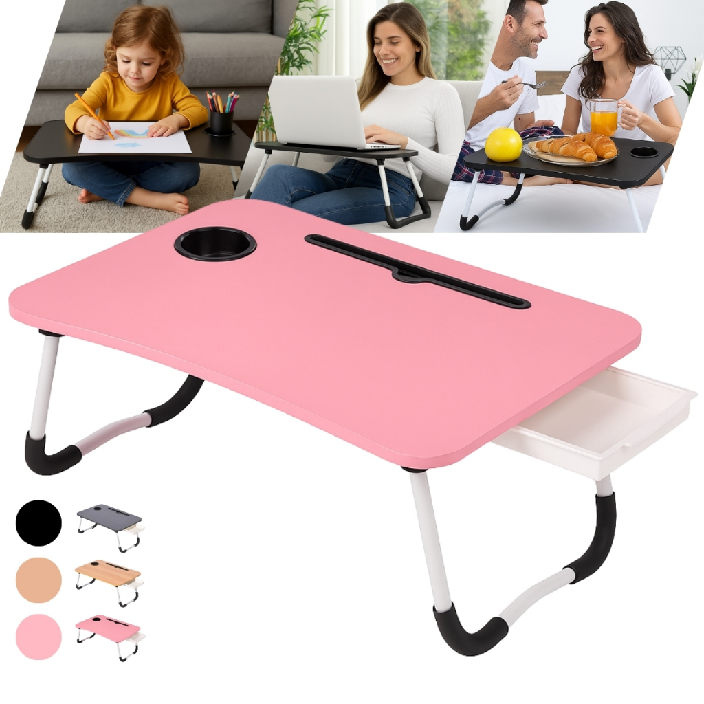 Mesa para Notebook Mesinha para Computador Portátil Cama para estudos com Gaveta Dobravel – foto na Shopee Brasil