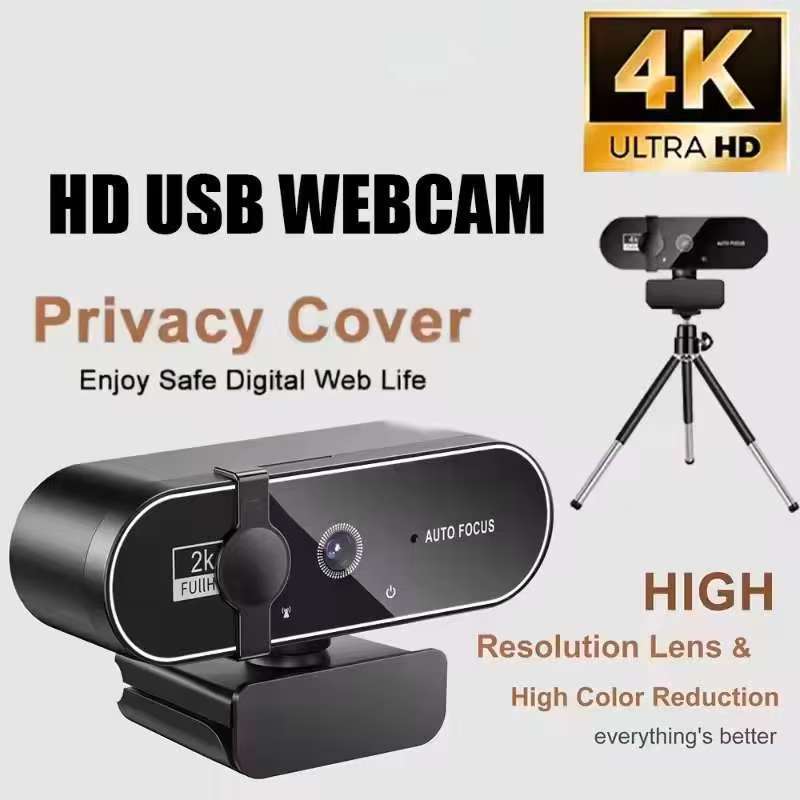 4K Webcam Câmera De Vídeo 2K Autofoco Streaming Web Cam Com Microfone Full HD 1080P Webcams Para PC/Computador/Laptop – foto na Shopee Brasil