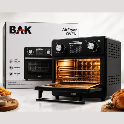 Airfryer Oven Bak 10 Litros, Fritadeira Sem Óleo Tipo Forno, Airfryer Grande 127v, Fritadeira Elétrica 10l, Forno Airfry – foto na Shopee Brasil