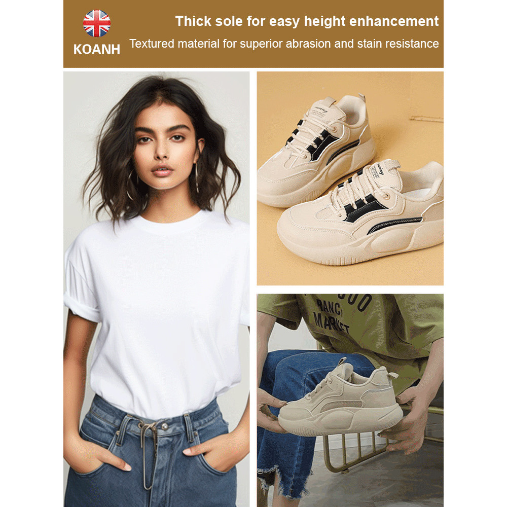 【Altura Extra Confortável】 Tênis Feminino Plataforma Branco Casual Coreano Tênis Plataforma/Tênis Branco/Tênis Casual – foto na Shopee Brasil