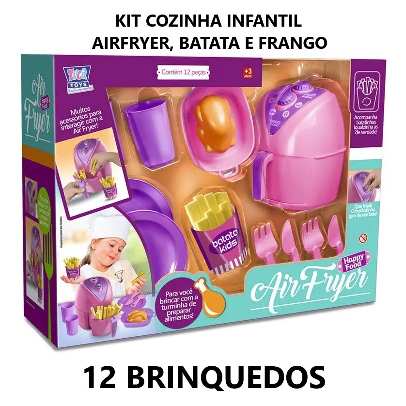 Airfryer De Brinquedo com Batata Frita Fritadeira acessório de Bonecas Fritadeira Air Fryer Casinha Utensílios 12 Peças – foto na Shopee Brasil