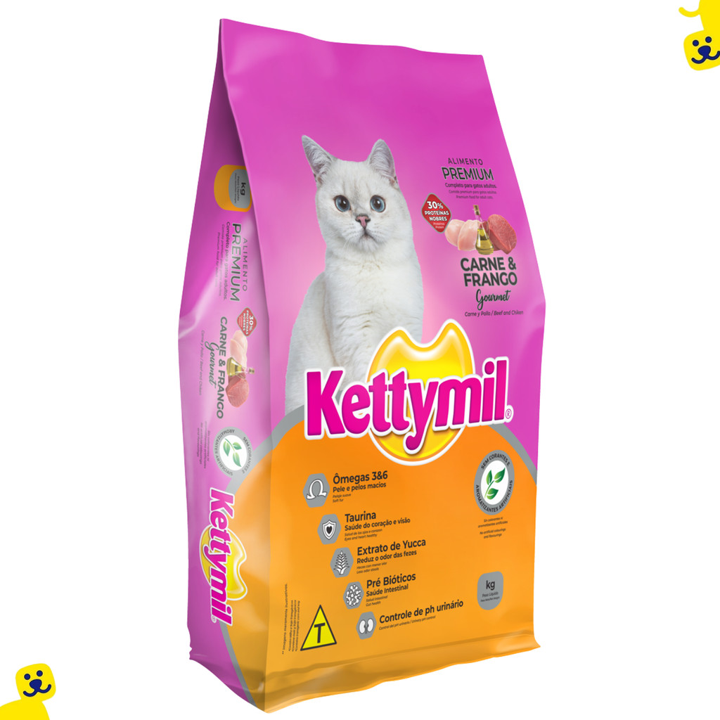 Ração Gato Ração Gato 10kg Ração para Gato Ração Kettymil Carne Frango Ração premium gato – foto na Shopee Brasil
