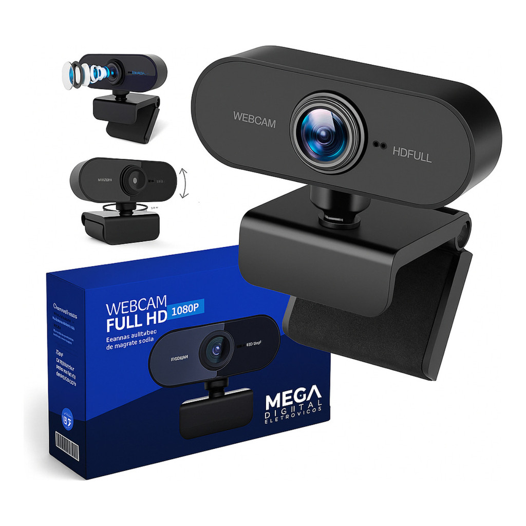 Webcam Full HD 1080p Zoom 360°Web Cam USB 2.0 com Microfone Integrado para Videoconferência Stream – foto na Shopee Brasil