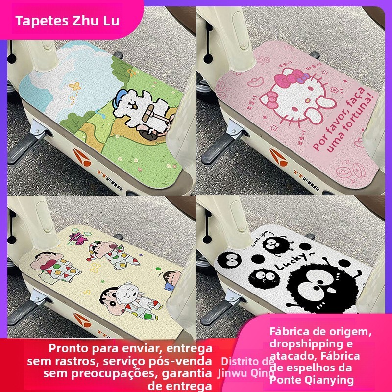 Tapete de Pé para Scooter Elétrico de Desenho Animado, Resistente ao Desgaste, Raspador de Lama, Tapete de Remoção de Po – foto na Shopee Brasil