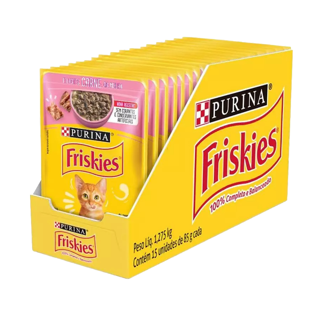Ração úmida Friskies Sabores Variados para Gatos 15x85 g – foto na Shopee Brasil