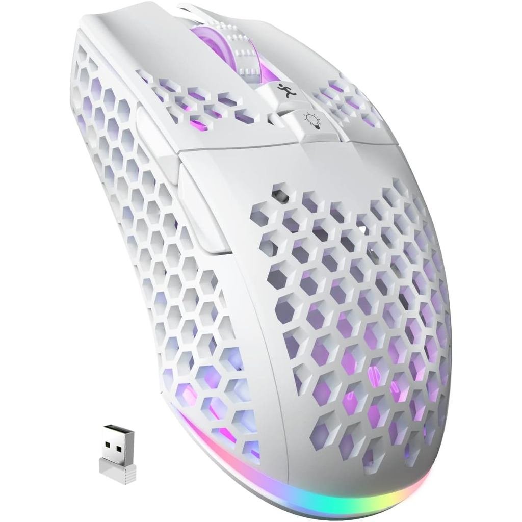 Mouse Gamer Sem Fio Branco SOLAKAKA SM600, Mouse Tri-Modo BT5.1/Com Fio Tipo-C/Sem Fio 2.4G com 2 Botões Laterais, Mouse – foto na Shopee Brasil