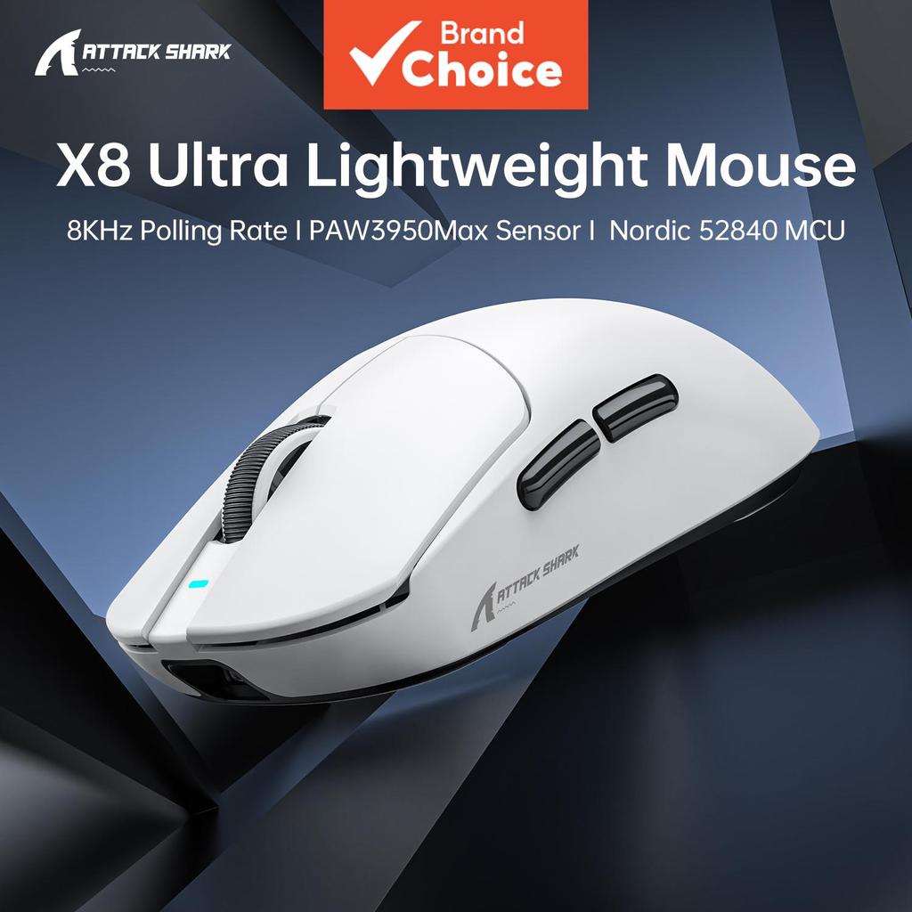 Mouse de Jogos Personalizado ATTACK SHARK X8 Ultra X8 SE, Conexão 2.4G Sem Fio/Bluetooth/Com Fio, Mouse Sem Fio – foto na Shopee Brasil