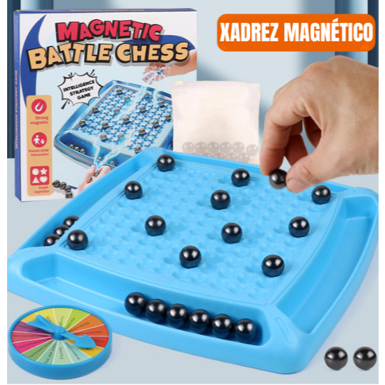 Jogo de Xadrez Magnético Tabuleiro Estratégia Lógica – foto na Shopee Brasil