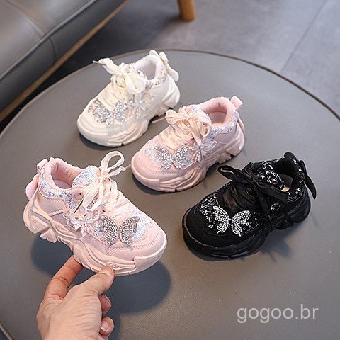 Tênis esportivos femininos, tênis casuais de cano alto, tênis para estudantes, tênis para bebês, tênis leves e macios SH – foto na Shopee Brasil