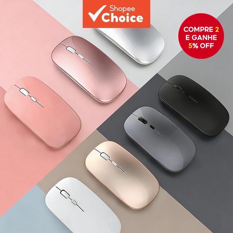 WIFI Bluetooth Dual Mode Recarregável Mouse Sem Fio Computador Mouse Sem Fio Ergonômico USB Mouse Mudo Pausa, Mouse RGB – foto na Shopee Brasil