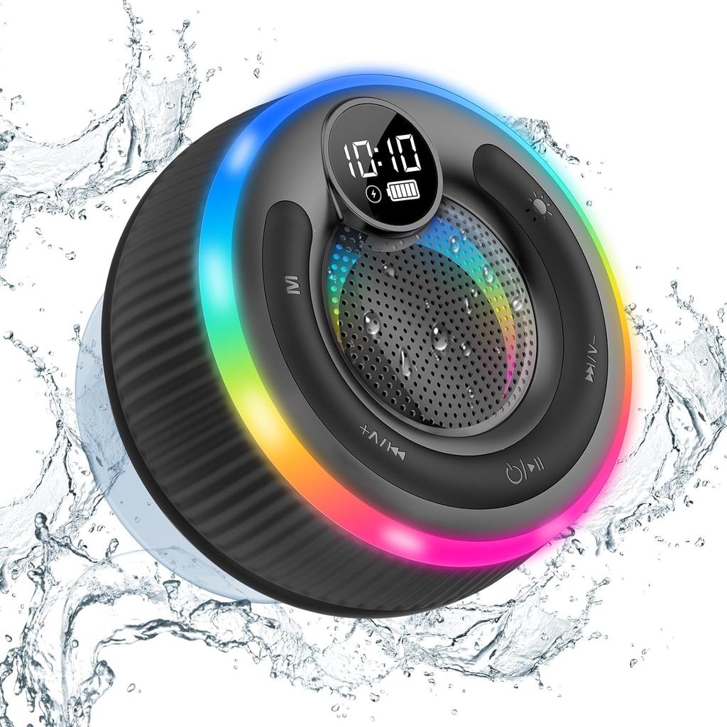 Caixa de Som Bluetooth, Caixa de Som para Chuveiro com Som Estéreo, Caixas de Som à Prova d'Água IPX7, Caixa de Som Port – foto na Shopee Brasil
