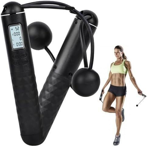Corda de Pular com Contador, Corda de Pular Sem Fio, Corda de Pular Inteligente com Peso e Temporizador, Cordas de Pular – foto na Shopee Brasil
