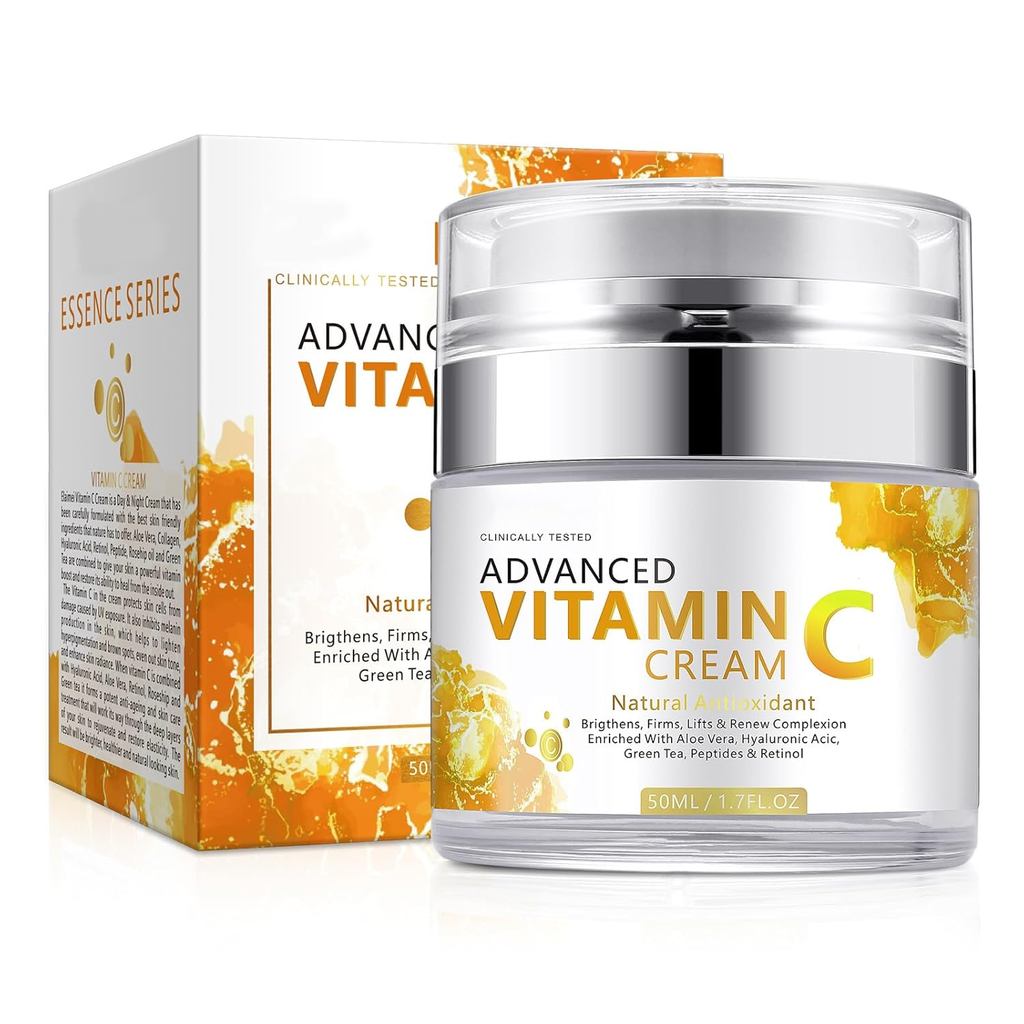 Creme de Vitamina C, Creme Facial de Vitamina C com Nicotinamida e Ácido Hialurônico, Hidratante Facial de Vitamina C, C – foto na Shopee Brasil