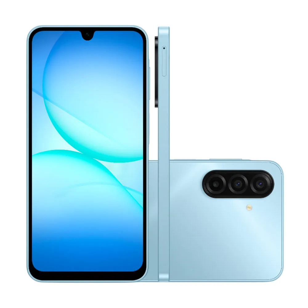 Smartphone Samsung Galaxy A17 4G, 128GB, 4GB RAM, NFC, Azul - SM-A175F – foto na Shopee Brasil