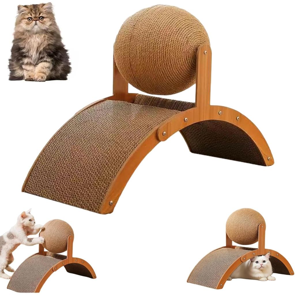 Suporte para Balões Arranhadores, Arranhador Interativo com 360 Graus ° Bola de Sisal Rotativa, Arranhador com Bolas em – foto na Shopee Brasil