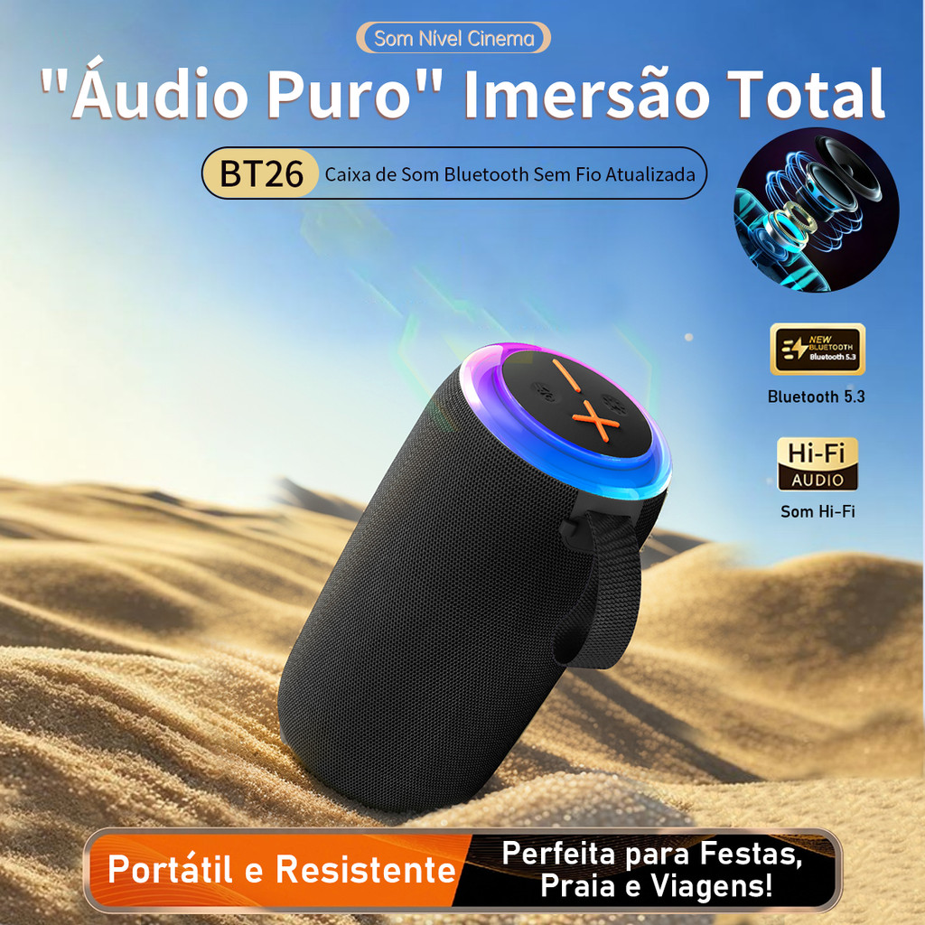 Caixa De Som Bluetooth Caixa De Som Bluetooth Caixa De Som Potente Caixa Som Com RGB FM – foto na Shopee Brasil