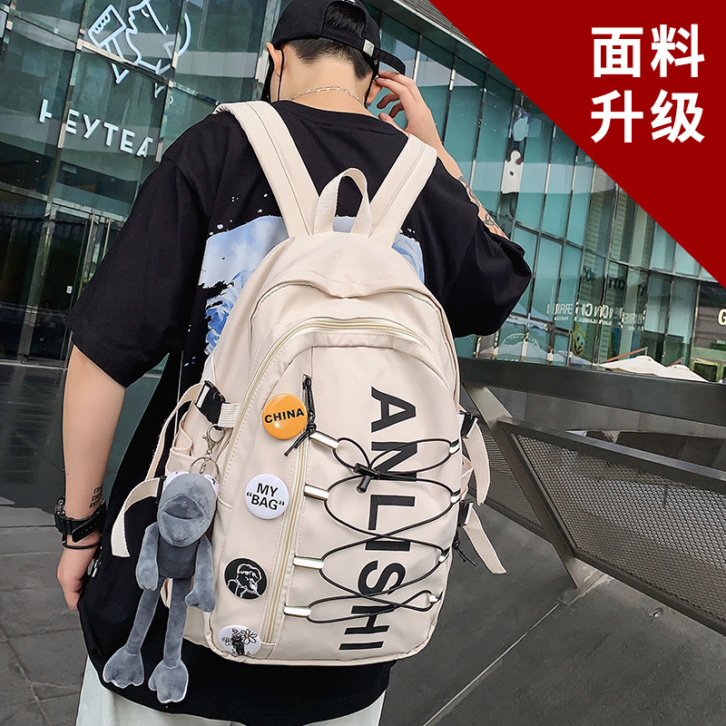 Americano high Street mochila estilo esportivo mochila de grande capacidade mochila de viagem ao ar livre masculino estu – foto na Shopee Brasil