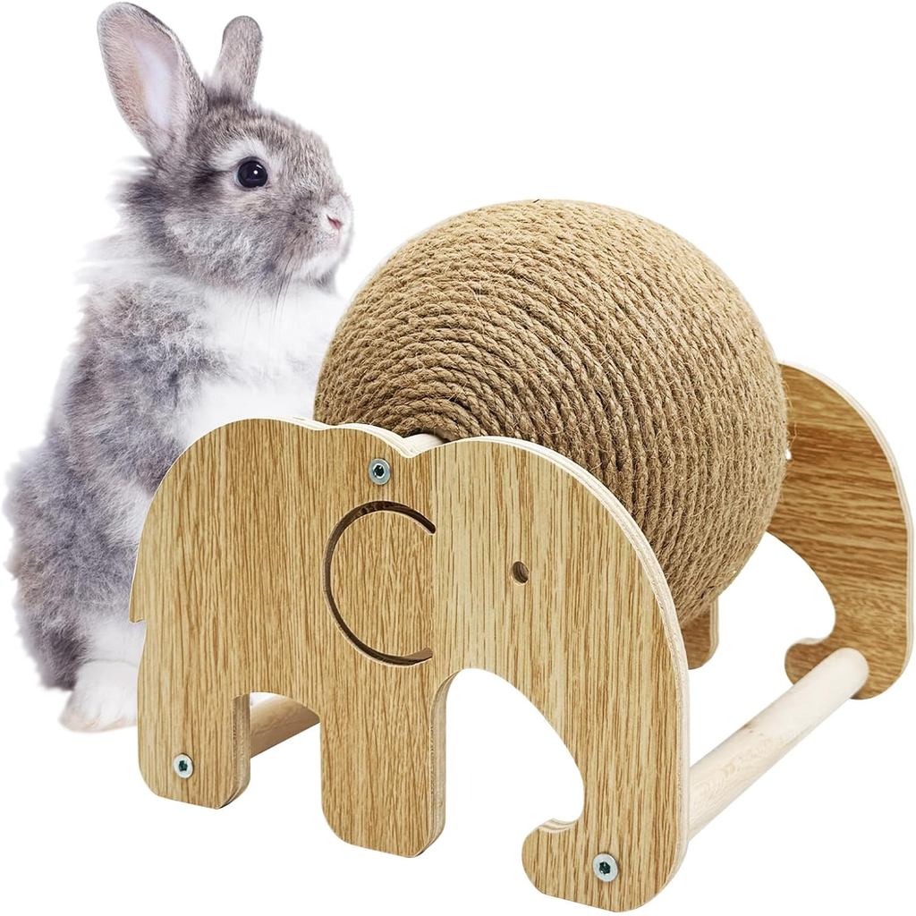 Brinquedo Arranhador para Coelhos Fhiny, Bola Arranhadora de Sisal Natural para Coelhos, Arranhador de Unhas para Coelho – foto na Shopee Brasil
