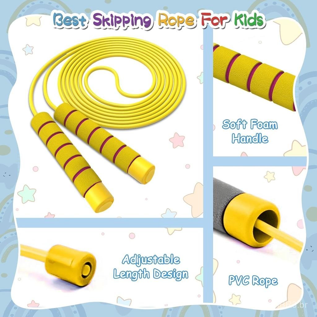 Corda de Pular para Crianças, Corda de Pular Infantil, Corda de Pular Ajustável e Macia, Corda de Pular para Crianças Pe – foto na Shopee Brasil