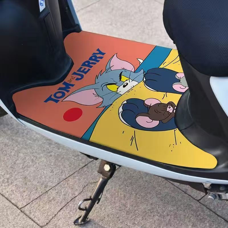 Tapete para os pés de scooter elétrico com desenho animado fofo, tapete de PVC cortável com laço de arame, tapete univer – foto na Shopee Brasil