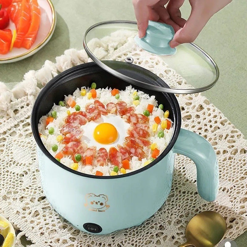 Frigideira elétrica multifuncional, panela elétrica, panela de cozimento elétrica, pequena panela elétrica para dormitór – foto na Shopee Brasil