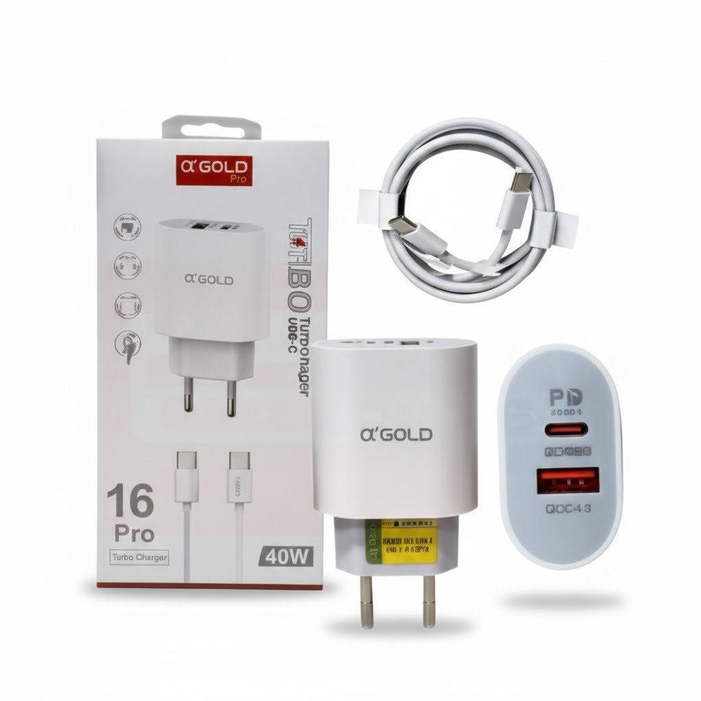 Carregador Turbo 40w Carregador Rápido Turbo Carregador Saída USB-C – foto na Shopee Brasil