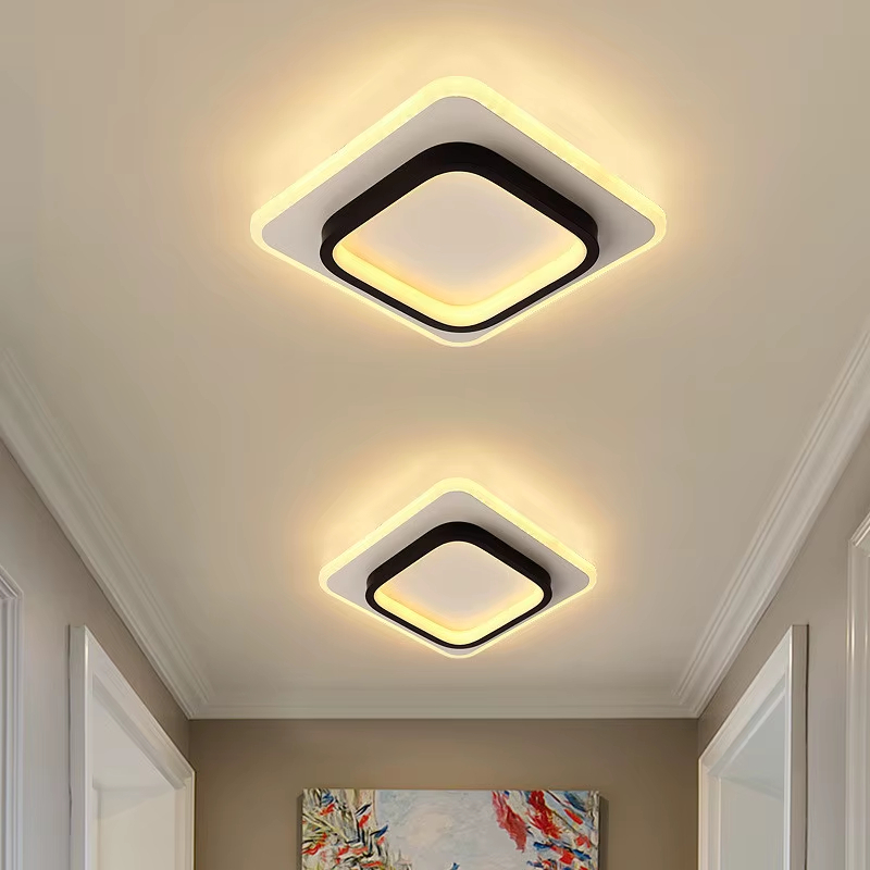 Luminária de teto LED, luminária pendente quadrada moderna, luminária para quarto, luminária de teto tricolor – foto na Shopee Brasil