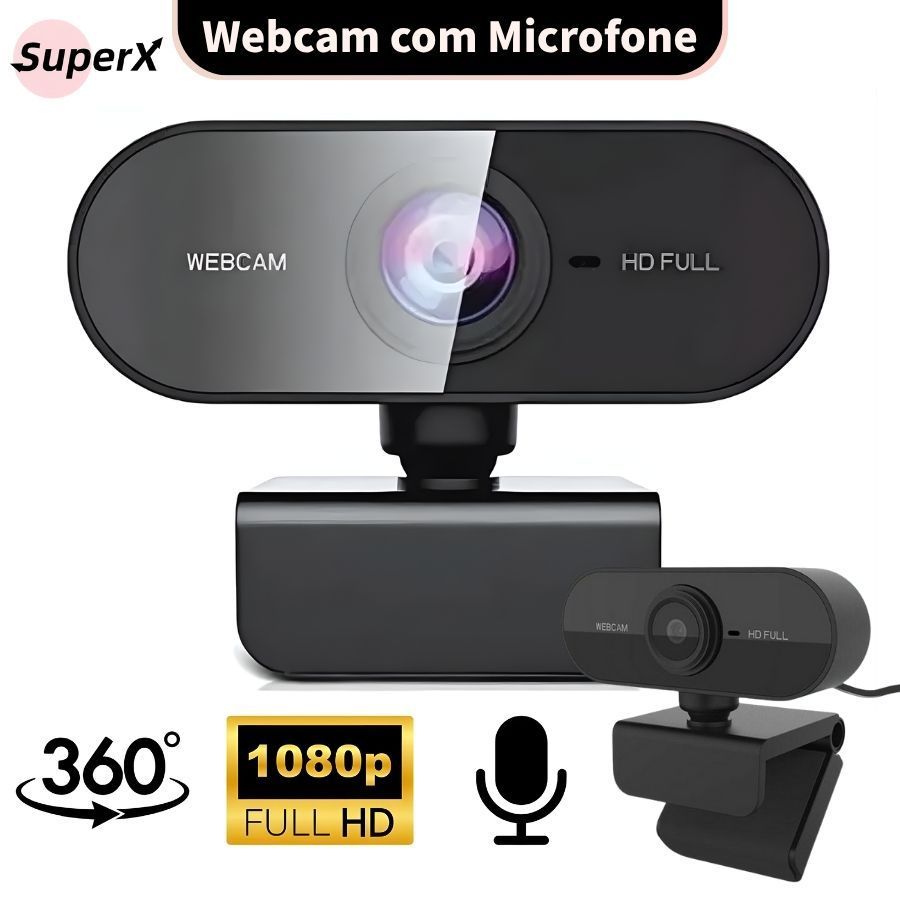 Webcam Full HD 1080p com Microfone para PC e Notebook – Ideal para Home Office e Aulas Online – foto na Shopee Brasil