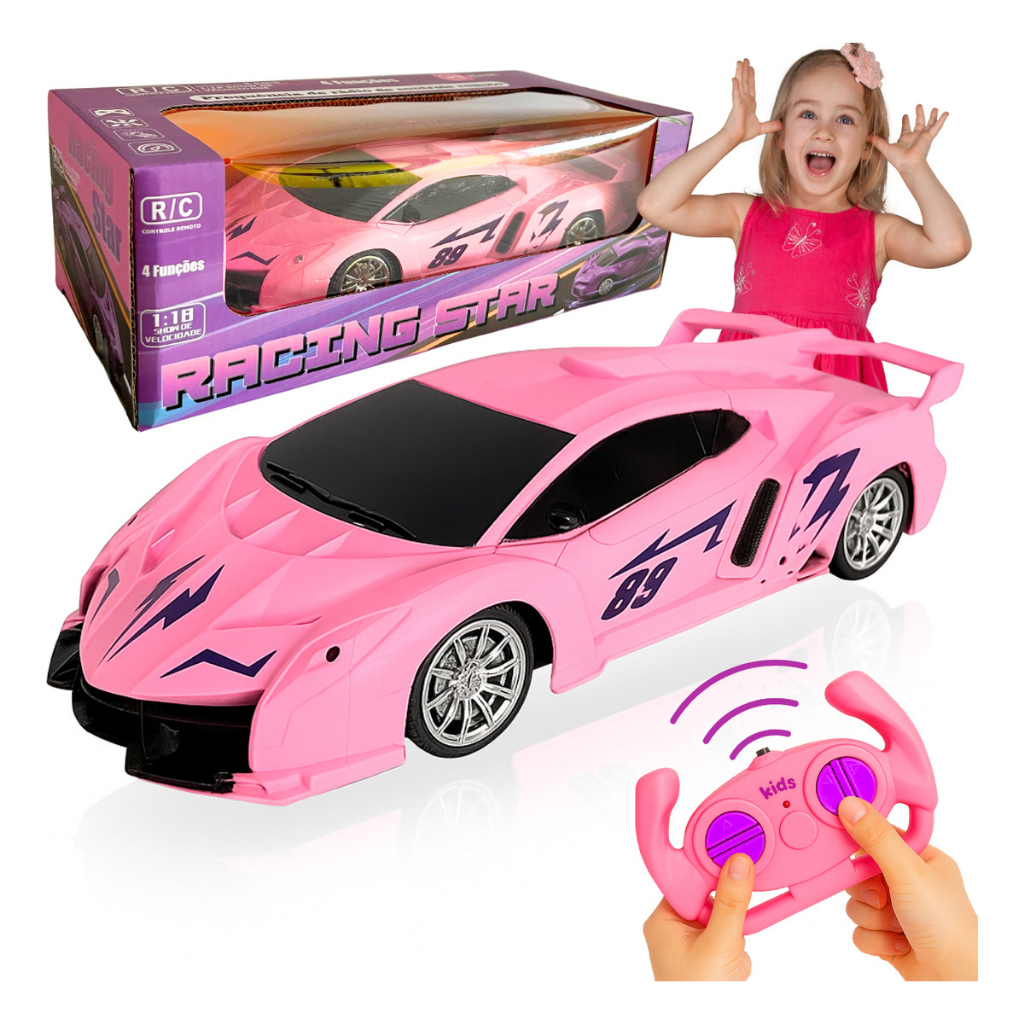Carrinho De Controle Remoto Para Meninas Esporti - Carro Rosa Recarregável Controle Remoto – foto na Shopee Brasil