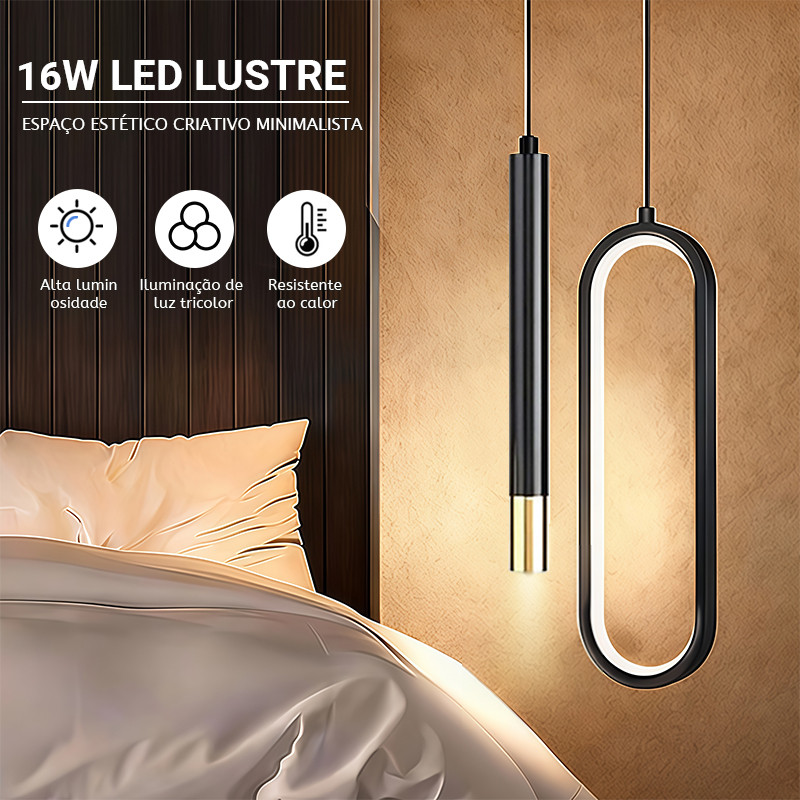 💡💡💡luminária pendente led lustre pendente led luminária de teto led tricolor bivolt 110v 220v oval preta para quarto – foto na Shopee Brasil