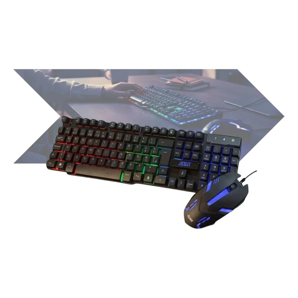 Kit Teclado E Mouse Gamer Rgb Led Com Fiousb Aitek Akt-g1713 Teclado Gamer Com fio Mouse Gamer com Fio – foto na Shopee Brasil