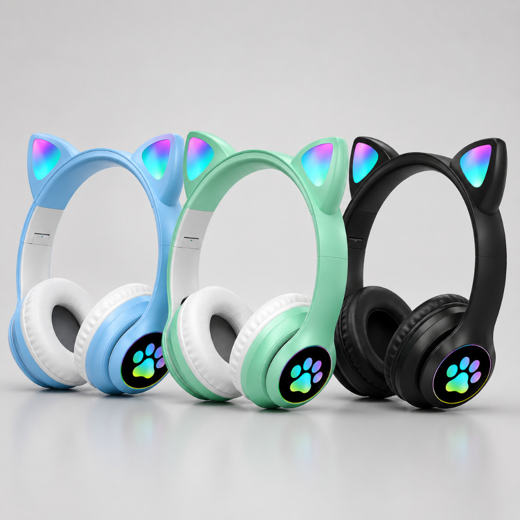 Fone De Ouvido Fone sem Fio Fone Gatinho Led Fone Bluetooth Fone Crianças Fone Gamer Headset Gamer – foto na Shopee Brasil