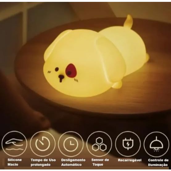 Luminária LED Cachorrinho de Silicone - 1 Luminária LED Cachorrinho de Silicone - 2 Luminária LED Cachorrinho – foto na Shopee Brasil