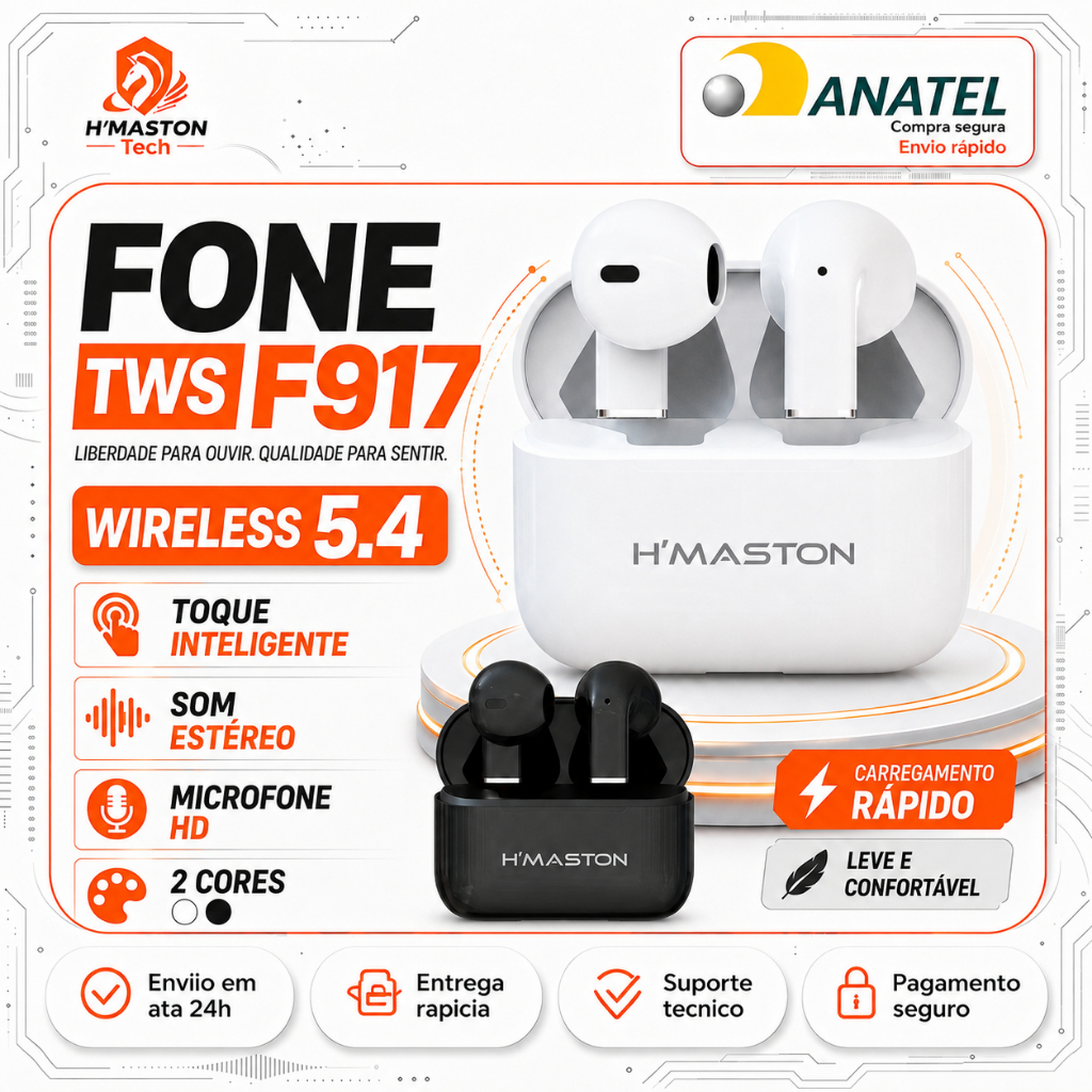 H'MASTON F917 Fone De Ouvido Bluetooth Sem Fio Fone Sem Fio Bluetooth Fone Bluetooth Sem Fio Fone De Ouvido Sem Fio – foto na Shopee Brasil
